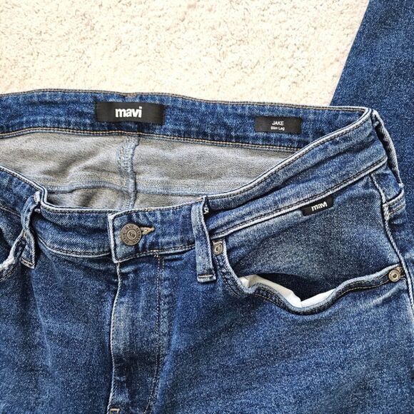Mavi | Jake Slim Leg Medium Wash Denim Jeans, Mens 35/30 - Picture 4 of 6